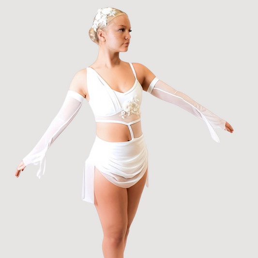 'Heavenly' White Lyrical Dress (MTO) - RD Dance Costumes & Uniform