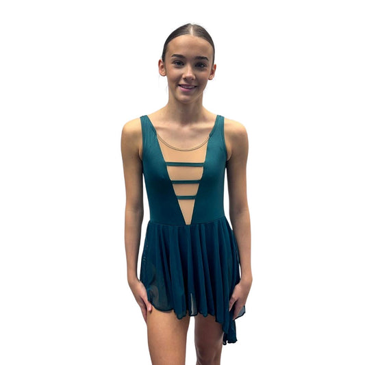 Green Mesh Skirted Leotard