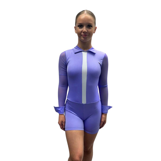 Lilac Shirt Style Unitard