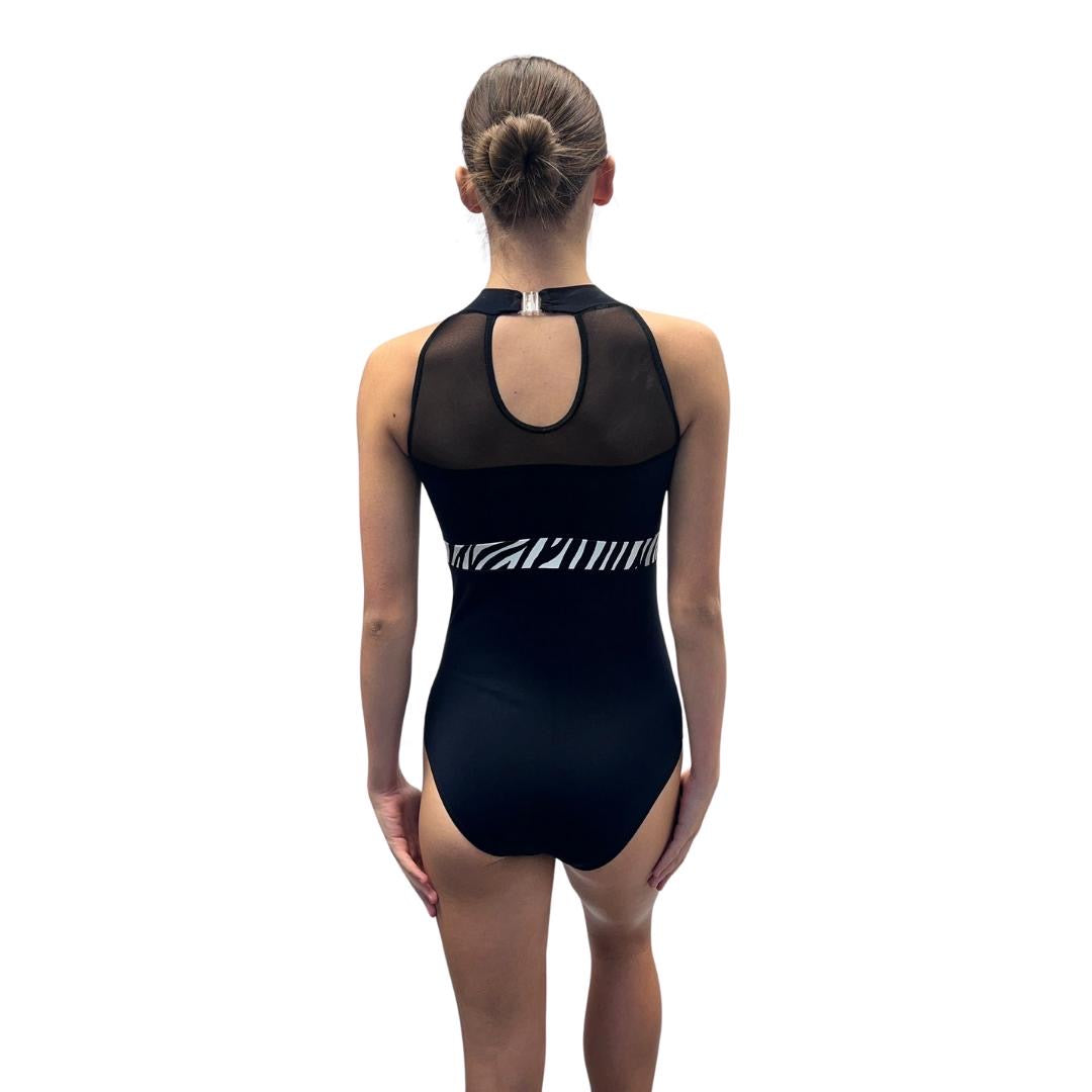 Black Leotard With Striped Band