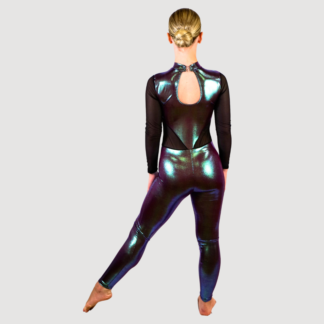 'Toxic' Purple Iridescent Catsuit (MTO) - RD Dance Costumes & Uniform