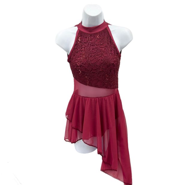 Burgundy deals dance costume