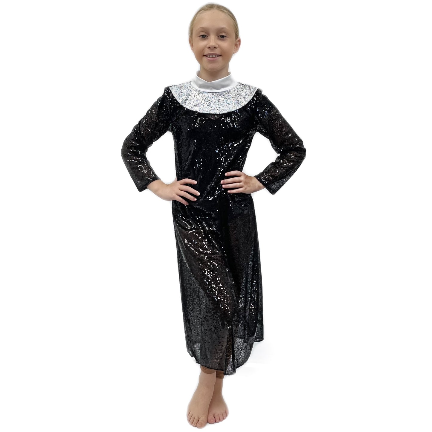 Black Sequin Nun Dress | Razzle Dazzle Dance Costumes Ltd