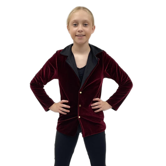 Burgundy Velour Jacket | Razzle Dazzle Dance Costumes