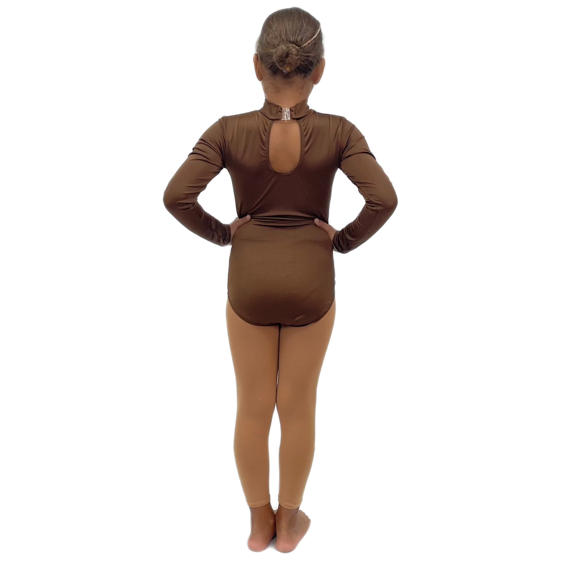 Violin Print Long Sleeved Brown Leotard | Razzle Dazzle Nuneaton