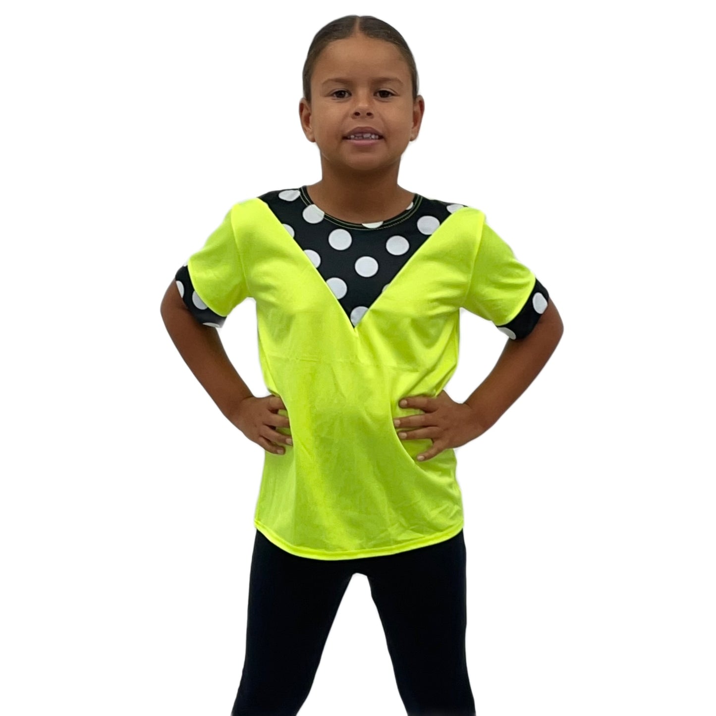 Yellow & Black Polka Dot Top | Razzle Dazzle Dance Costumes