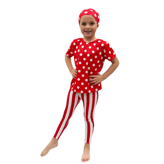 Red/White Polka Dots & Stripes Set with Bandana | Razzle Dazzle Dance