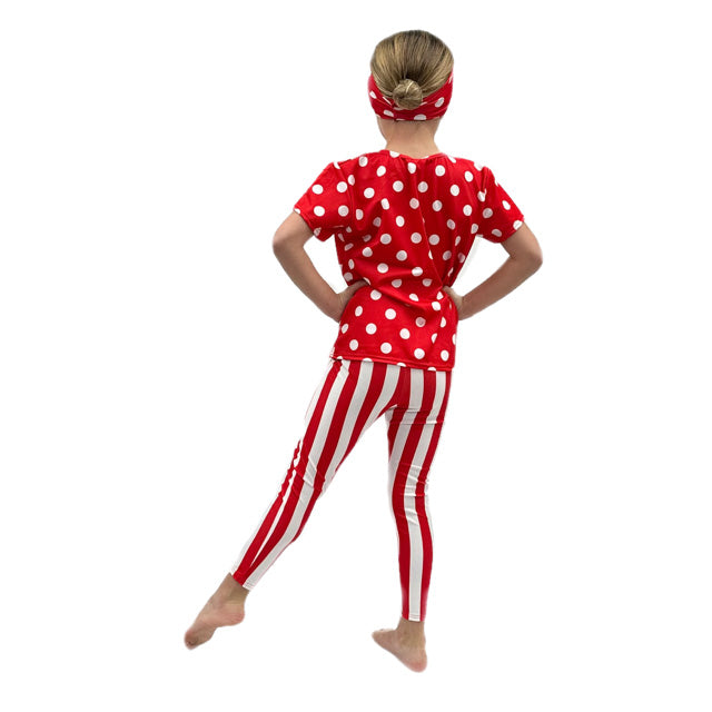 Red/White Polka Dots & Stripes Set with Bandana | Razzle Dazzle Dance