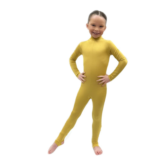 Gold Catsuit With Tail | Razzle Dazzle Dance Costumes