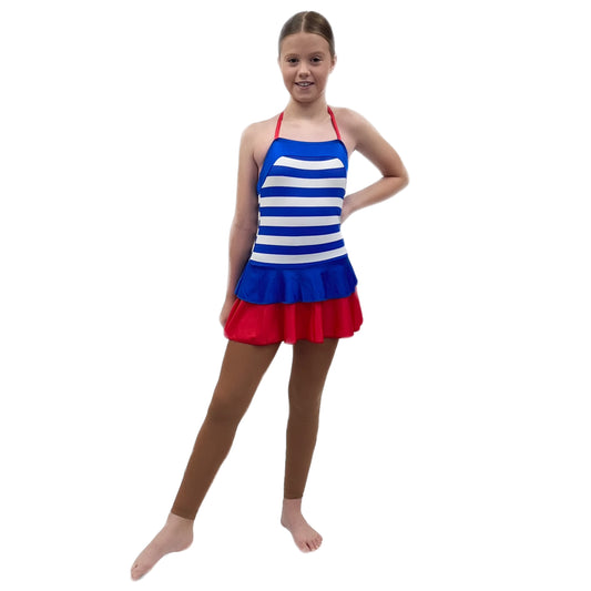 Striped Halterneck Leotard with Skirt | Razzle Dazzle 