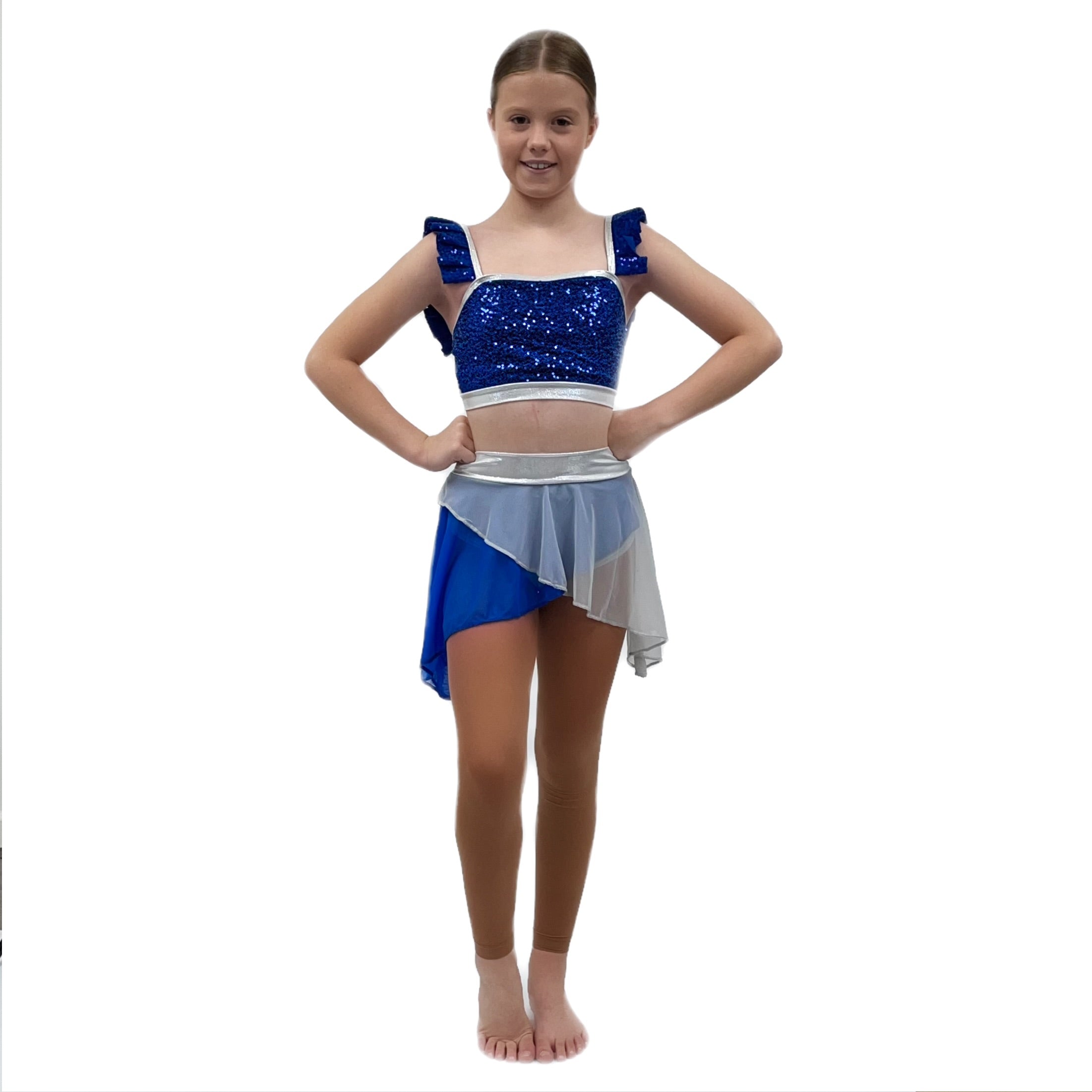 2 Piece Royal Blue Lyrical Set Razzle Dazzle Lyrical Dance Costumes razzledazzledancecostumes