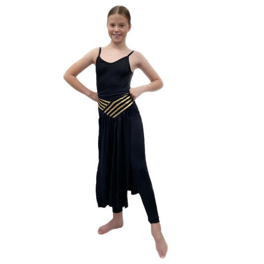 Black Arabian Style Trousers with Gold Detail | Razzle Dazzle Dance Costumes