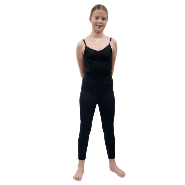 Black Velvet Leggings with White Side Panels | Razzle Dazzle Dance Costumes