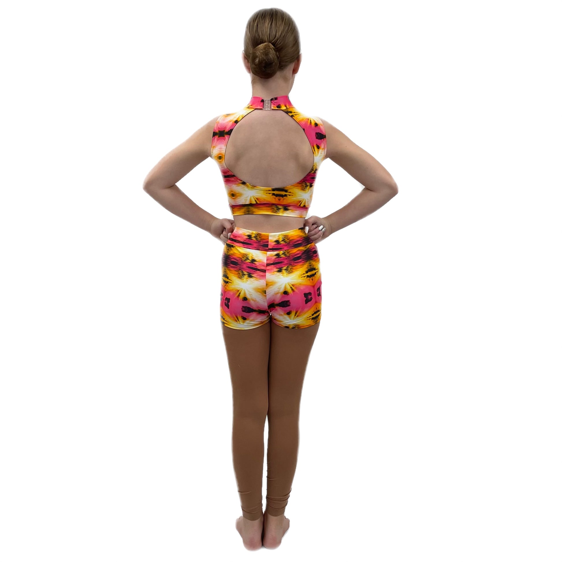 Sunburst Keyhole Crop Top & Shorts Set | Razzle Dazzle Dancewear