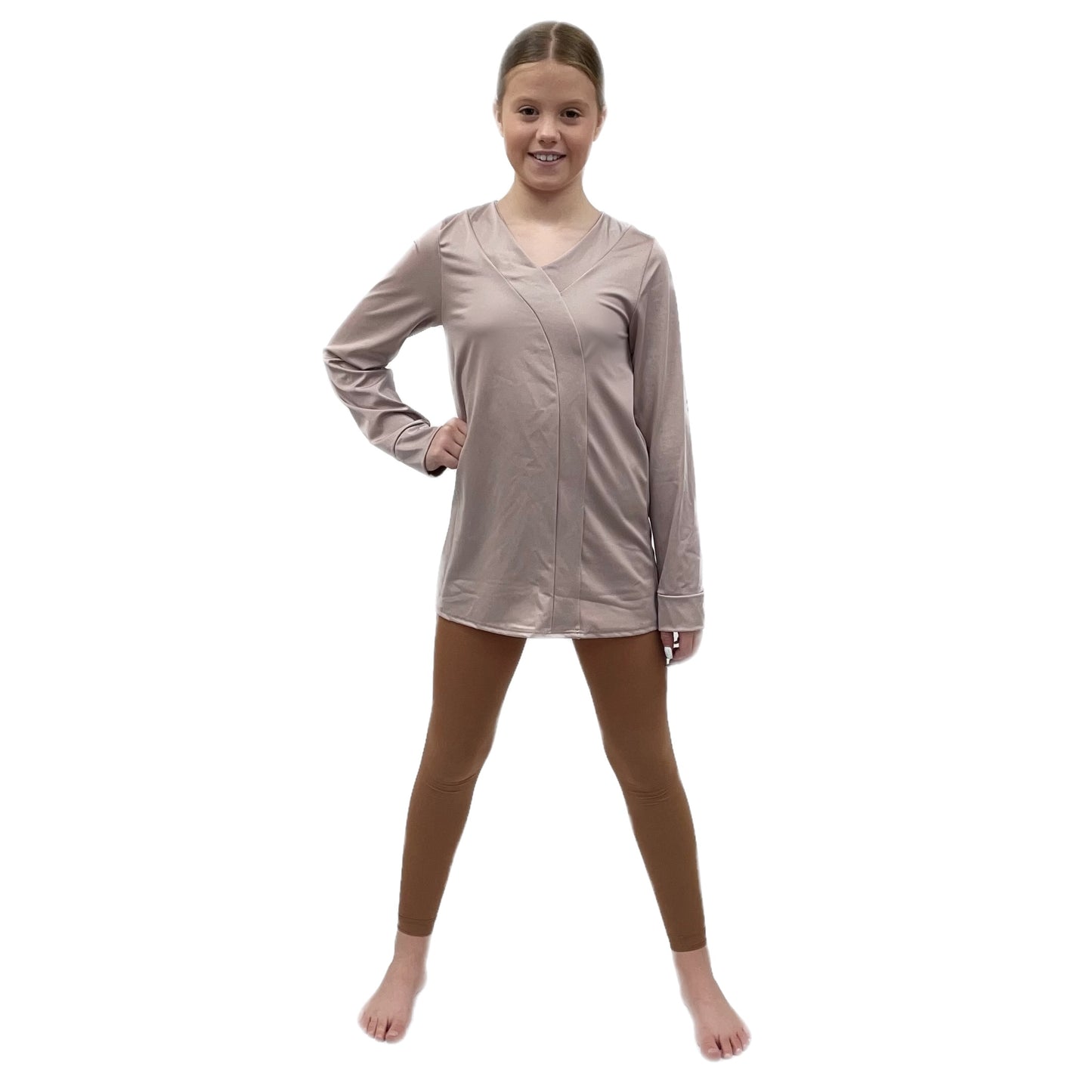 Nude Coloured Kimono Style Top| Razzle Dazzle Dance Costumes