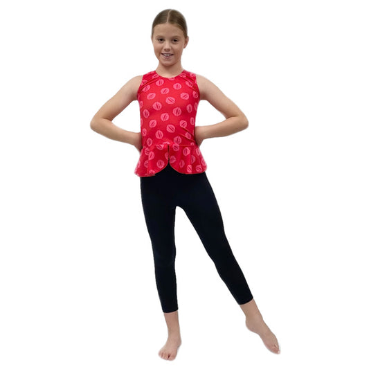 Red Lip Print Top | Razzle Dazzle Dance Costumes