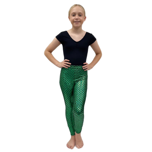 Green Mermaid Shine Leggings | Razzle Dazzle Dance Costumes