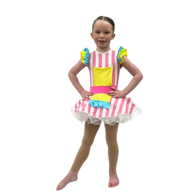 Stripe Tutu Dress with Attached Apron | Razzle Dazzle Dance Costumes