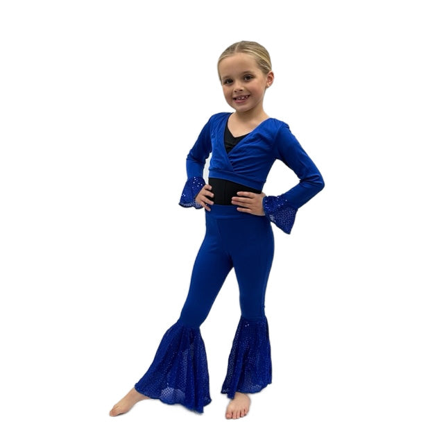 Flared Sequin Blue 2 Piece Set | Razzle Dazzle Dance Costumes