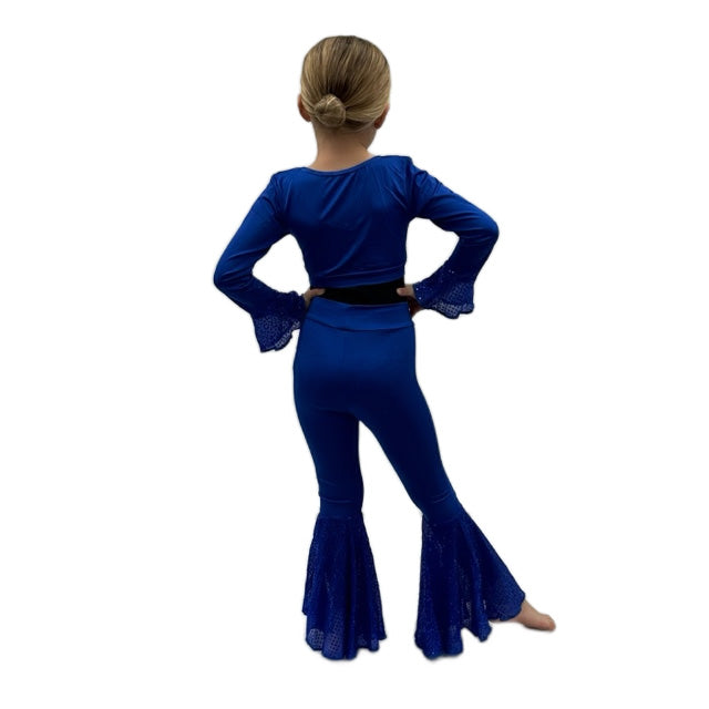 Flared Sequin Blue 2 Piece Set | Razzle Dazzle Dance Costumes