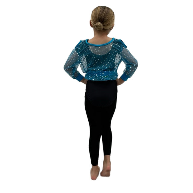 Blue Sequin Mesh Top | Razzle Dazzle Dance Costumes