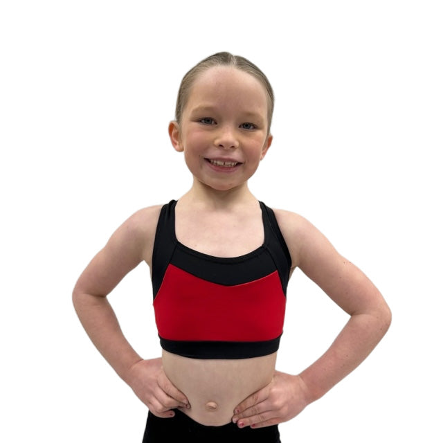 Red & Black Crop Top | Razzle Dazzle Dance Costumes