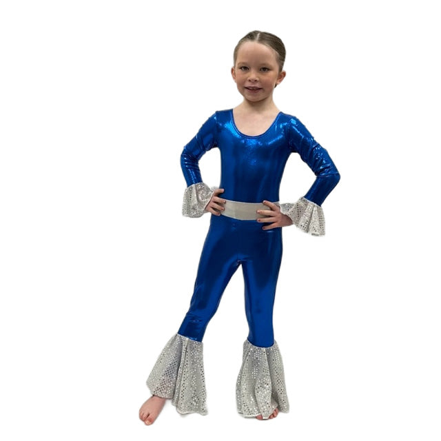 Blue Shine & Silver Sequin Abba Style Costume | Razzle Dazzle 