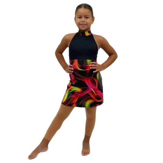 Multi Swirl Print Dress | Razzle Dazzle Dance Costumes