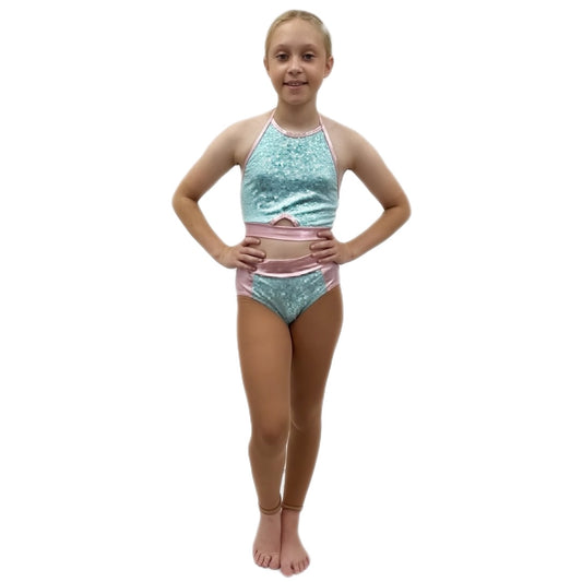 Pink & Blue Sequin Two Piece | Razzle Dazzle Dance Costumes