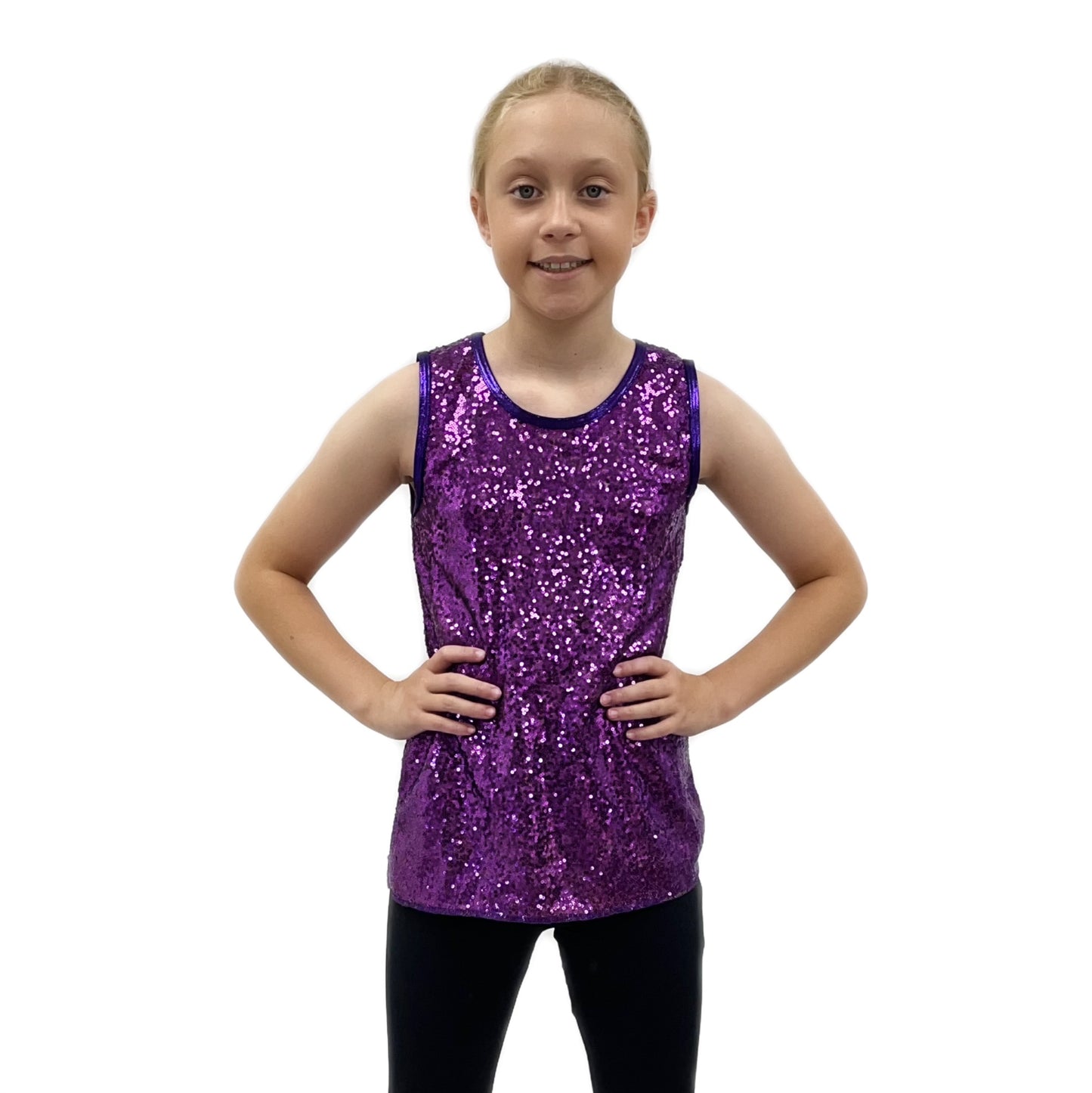 Purple Sequin Vest Top | Razzle Dazzle Dance Costumes