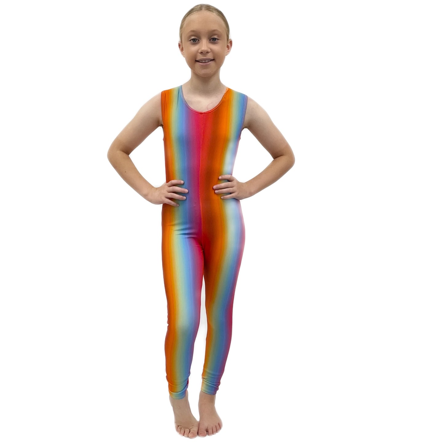 Rainbow Sleeveless Catsuit | Razzle Dazzle Dance Costumes Ltd