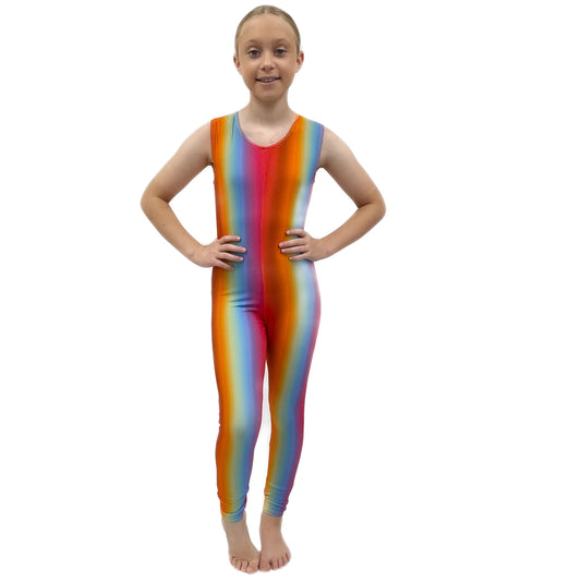 Rainbow Sleeveless Catsuit | Razzle Dazzle Dance Costumes Ltd