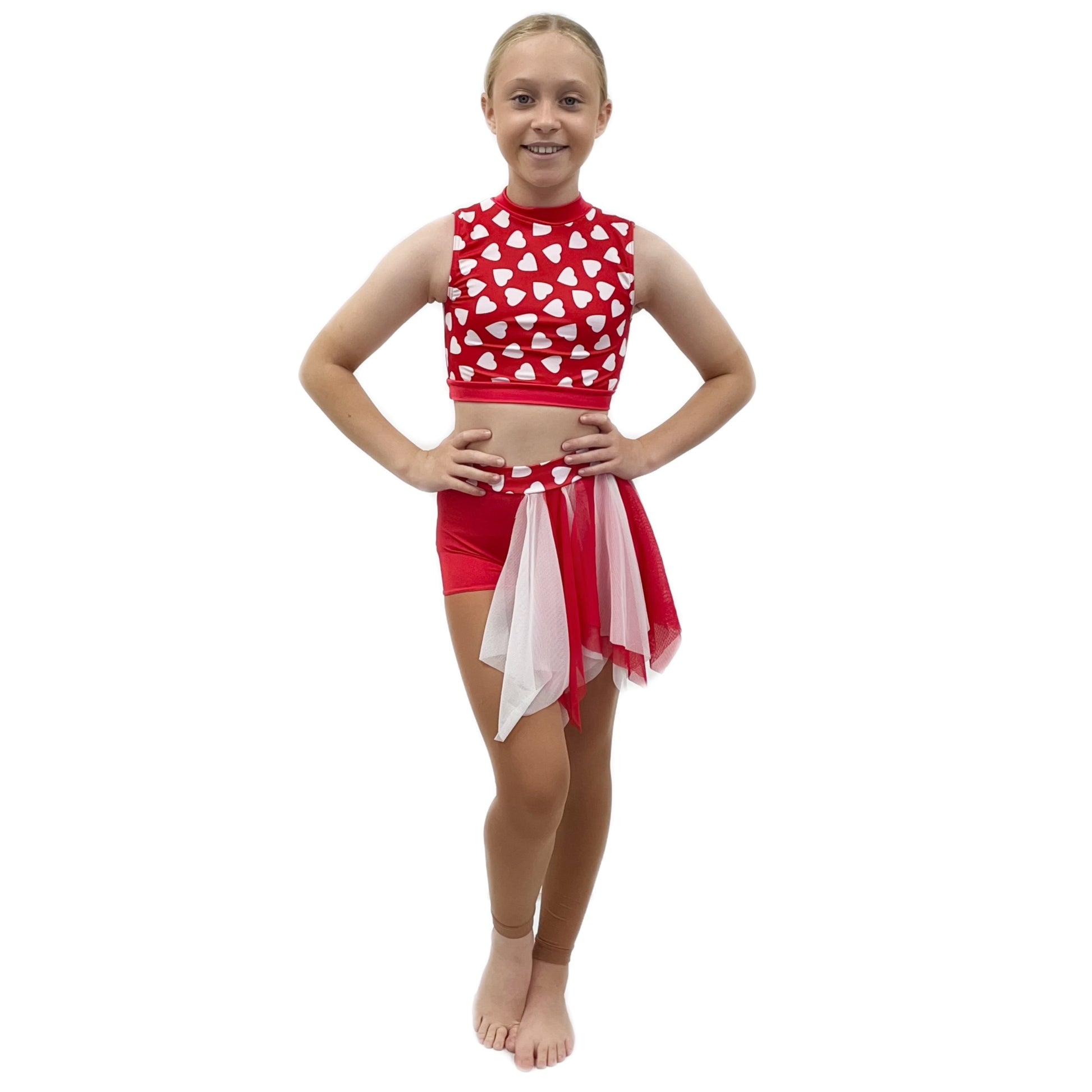 Red Love Heart Two Piece | Razzle Dazzle Dance Costumes 