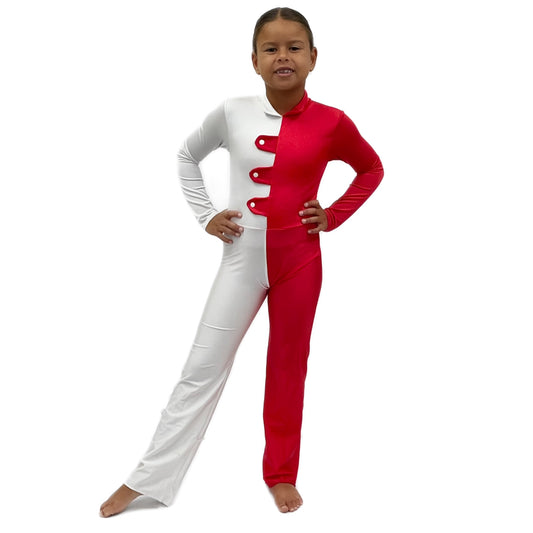 Red & White Catsuit | Razzle Dazzle Dance Costumes